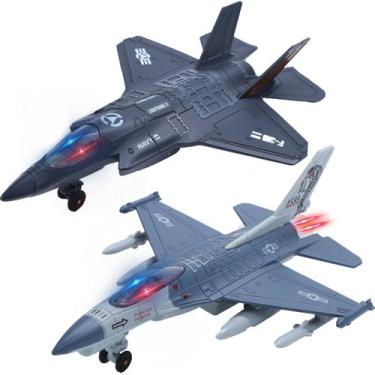 Imagem de Avião de brinquedo HOLYFUN Double Metal Fighter Army com som e luz