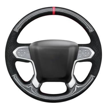 Imagem de MEWANT Capa de volante com costura DIY para Chevrolet Silverado 1500 2014-2018/Suburban 2015-2020/Tahoe 2015-2020/Silverado (2500/3500)/Silverado (4500HD/5500HD/6500HD) 2019-20222