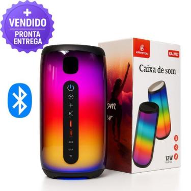 Imagem de Caixa de Som Portátil Bluetooth LED Colorido Potente USB Cartão TF Ent