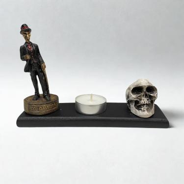 Imagem de Kit Ofertório Exu Caveira Poder e Proteção Resina 17 cm