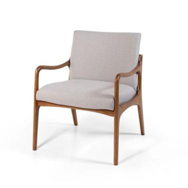 Imagem de Poltrona Decorativa Estofada para Sala Garbo Cinza Claro  Straub Web