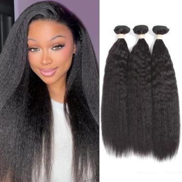 Imagem de Pacotes de cabelo ALLRUN Kinky Straight Brazilian Virgin x3