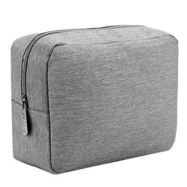 Imagem de Bolsa de viagem cosmética E-Tree de lona com zíper 25x16x8cm cinza