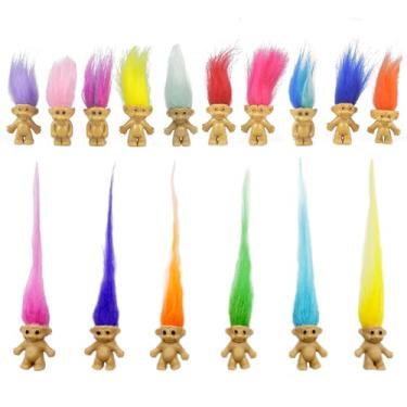 Imagem de Yintlilocn 16 Peças De Mini Bonecos Troll, Ação Trolls Vintage Pvc, Da Sorte, Topos Bolo 1,2" Cromáticos, Coleção Garotinhos Fofos E Adoráveis, Projeto Escolar, Artesanato, Lembrancinhas Festa