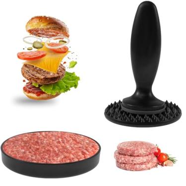 Imagem de Ferramenta de martelo de amaciador de carne, prensa de hambúrguer dupla face 3 em 1, prensa de hambúrguer, prensa de hambúrguer, batedor de carne removível, leve, amaciador de carne e libra para