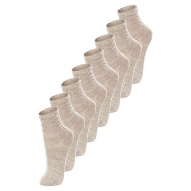 Imagem de Kit com 8 Pares de Meias Infantil Cano Médio Lupo 2727-088, Bege, 24-2