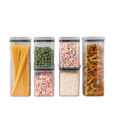 Imagem de Monte seu Kit Pote Hermético para Mantimentos de Cozinha Dispensa Armário Acrílico Cristal Livre BPA(KIT 6-6 POTES)