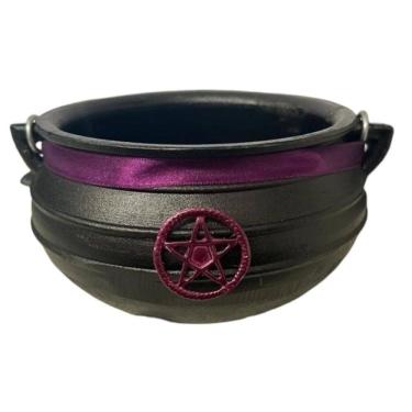 Imagem de Caldeirão da Bruxa Pentagrama  de Ferro Tripé  e Alça 750 ml