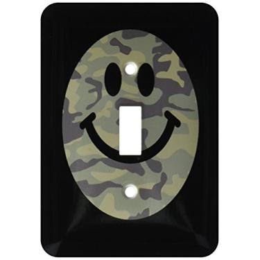 Imagem de 3dRose LLC lsp_123142_1 estampa de camuflagem verde carinha sorridente em preto feliz exército impressão sorridente uniforme militar estilo camuflagem interruptor único