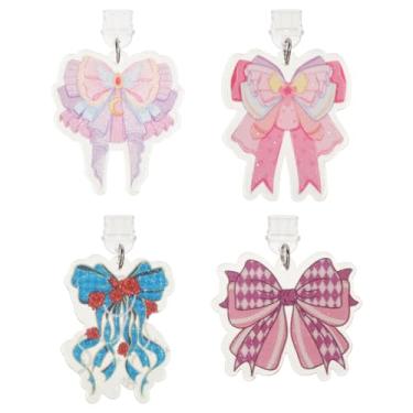 Imagem de CHGCRAFT 4 peças 4 estilo plugue de poeira charmoso laço plugues à prova de poeira acrílico tipo C capas antipoeira plugues protetor de porta de carregamento capa protetora para a maioria dos