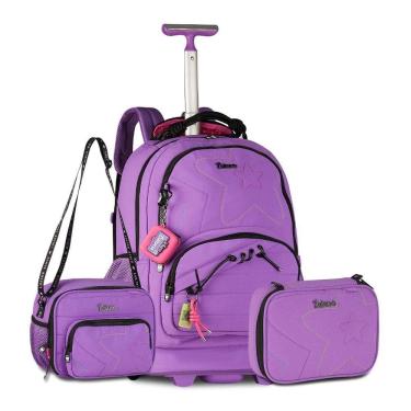 Imagem de Mochila Luluca Com Lancheira E Estojo Box Kit Escolar Lilás