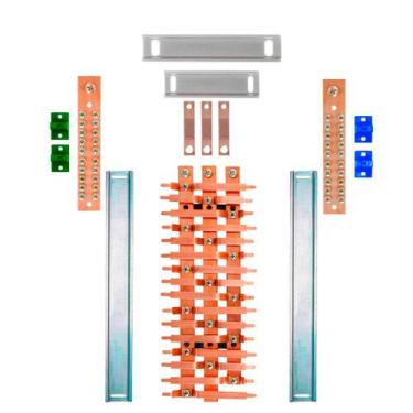 Imagem de Kit Barramento Trifásico 225A para 32 Circuitos com Placa de Policarbo