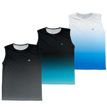 Imagem de Kit 3 Regata Masculina Cavada Academia Térmica Slim Dry Esportiva Musc