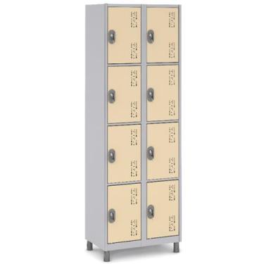Imagem de Armário de Aço com 8 Portas Segurança e Durabilidade - Genérico, Bege