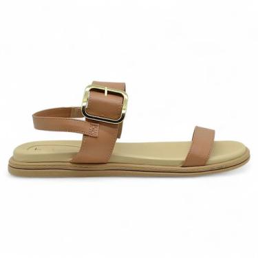 Imagem de Sandalia Rasteira Beira Rio Feminina Conforto Flatform Macia, Nude, 36