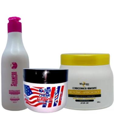 Imagem de Creme Alisante Black 300g + Shampoo Neutralizante 300ml + Condicionado