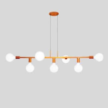 Imagem de Lustre de teto Pendente Rubis 7 Lâmpadas mesa de jantar e área Gourmet Cor DOURADO