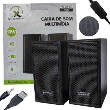 Imagem de Caixa de Som Ajuste Usb P2 Computador 10w Amplificada 3.5 mm - X-CELL,