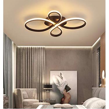 Imagem de Luminária de teto embutida para sala de estar, sala de jantar, quarto, luminária regulável com controle remoto, lustre de acrílico com design de flores chiques para cozinha, corredor, sala d