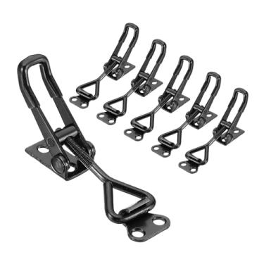 Imagem de HARFINGTON 8 peças de grampo de alternância ajustável M5 x 25 mm 99.8 kg capacidade de retenção 4001 estilo trava de liberação rápida grampos ferrolho para tampa de defumador gabarito caixa de