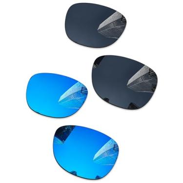 Imagem de Combine8 Lentes de reposição para óculos de sol RayBan Wayfarer RB2140 54 mm, Preto + azul gelo, 60 Millimeters