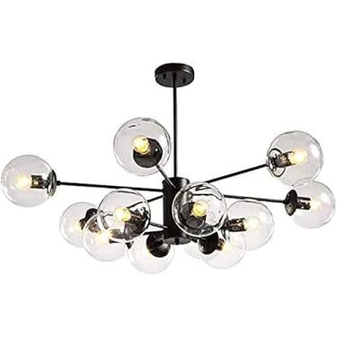 Imagem de Lustres Sputnik de latão 6 luzes, luminárias de teto industriais rústicas de meados do século, luminárias pendentes compatíveis, decoração moderna