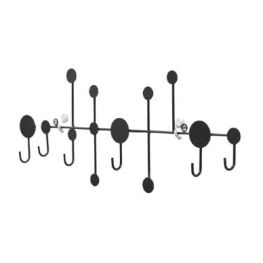 Imagem de Cabideiro criativo suporte de parede suporte de metal para pendurar casaco, jaqueta, roupas, suporte de parede (preto, grande)
