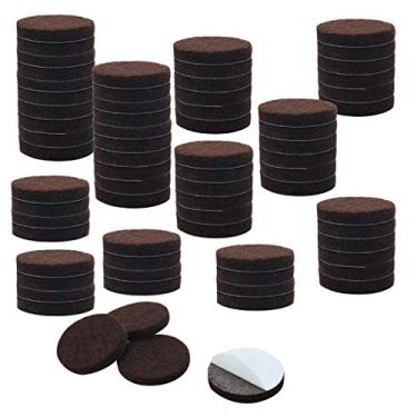 Imagem de uxcell Home Office 70 peças Almofadas de Móveis, Almofadas de Feltro Antiderrapantes Redondas Autoadesivas, Protetor de Chão, Marrom Escuro, a18111500ux0506, 25 x 5mm