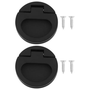 Imagem de LT Easiyl 2 peças de puxador nivelado com parafuso 43,5 x 7 mm para armário de porta de gaveta de avião preto