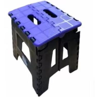 Imagem de Cadeira De Plástico Baixa Portátil Com Banqueta Dobrável Peq Para Repouso Breve No Escritório E Relaxamento Com Familiares Na Sala Banqueta Dobravel Suporta Uso Frequente E É Portáti(roxo)