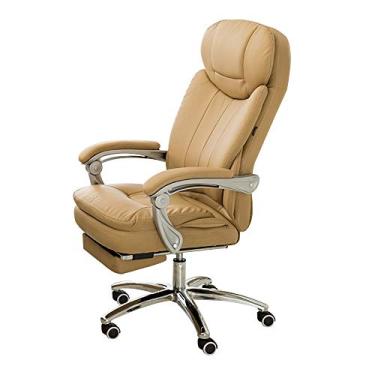 Imagem de Encosto alto para computador, computador de escritório com apoio para os pés, mesa de couro, mesa para jogos, altura ajustável, ergonômica, giratória, jogos, para escritório, sala de reuniões