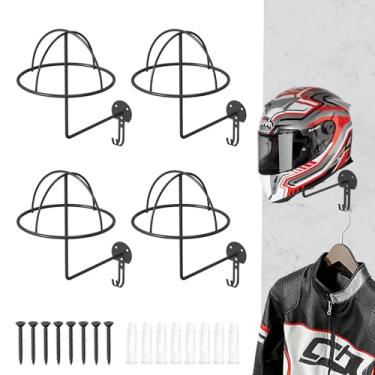 Imagem de Koalafast Suporte de capacete de metal de 4 psc, suporte de capacete de motocicleta com gancho, suporte de capacete multifuncional para capacetes, chapéus, máscaras de dança