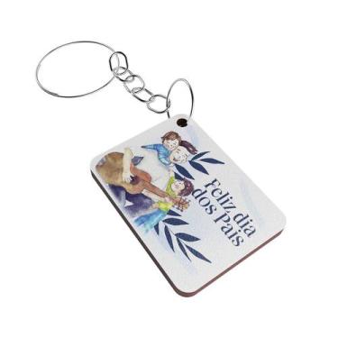 Imagem de Kit 25 Chaveiros para Lembrancinha do Dia dos Pais  MDF Branco - R9 De