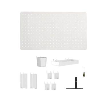 Imagem de Amagogo Kit de combinação de painel perfurado, acessórios de prateleira de armazenamento, divisória de ornamento, defletor de mesa, painel perfurado de