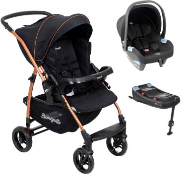 Imagem de Carrinho de Bebe Burigotto Travel System Rio K 22 Base ISO Preto Cobre