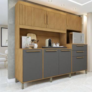 Imagem de Armário de Cozinha 7 Portas 2 Gavetas Quartzo - Valdemóveis