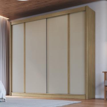 Imagem de Guarda Roupa Casal 2 Portas de Correr em MDF Califórnia Faimec - Nature/Chamois