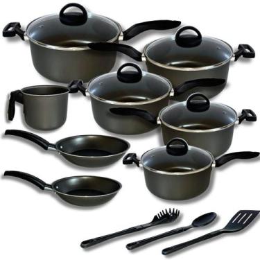 Imagem de Jogo de Panelas Teflon Antiaderente 11 Peças - Marcolar, Preto