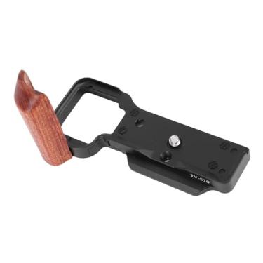 Imagem de aqxreight Suporte L da Câmera para ZV E10 Tripé de Alumínio Placa de Liberação Rápida Com Alça de Madeira/Furo Rosqueado de 4 Polegadas para Porta Arca para E10 ZV de Madeira Com Suporte L da