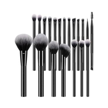 Imagem de Conjunto de 20 pincéis de maquiagem em pó macio, pincel de blush, corretivo, pincel iluminador, cabelo sintético premium ultramacio para maquiagem diária no rosto (B)