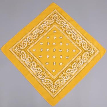Imagem de Bandana de poliéster floral de caju vintage amarelo unissex moda para ciclismo ao ar livre, estilo hip hop, presente moderno, roupa casual, acessórios de viagem para homens, mulheres e adultos