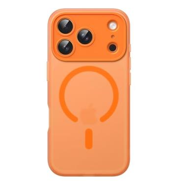 Imagem de JETech Capa Fosca para iPhone 17 Pro 6,3 Polegadas Compatível com MagSafe, Proteção Total da Lente da Câmera, Case Capinha Macia de TPU Fosco Translúcido, Anti-Impressão Digital (Laranja)
