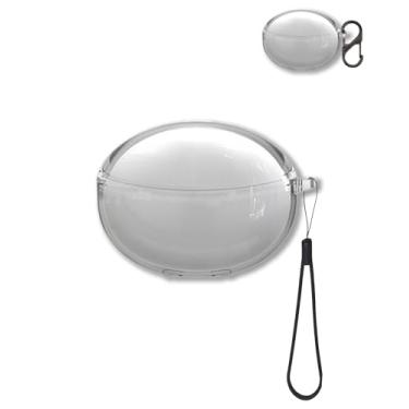 Imagem de Capa transparente para fones de ouvido Baseus Inspire XC1, capa protetora FJIASTB flexível TPU à prova de choque com mosquetão e cordão (transparente)