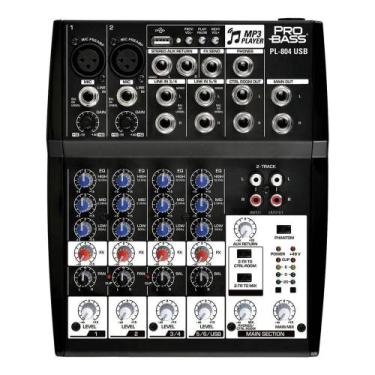 Imagem de Mesa De Som Pro Bass PL-804 Entrada Usb Bivolt 8 Canais