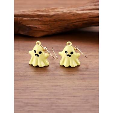 Imagem de Brincos femininos de Halloween com pingente de fantasma, roupas de Halloween, acessórios de bijuteria, 2inch, Liga de aço, Sem pedra preciosa