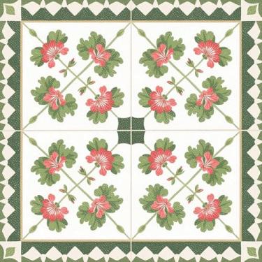 Imagem de HOMETITUTE 10 peças de azulejos florais vermelhos e verdes de 30,5 x 30,5 cm, adesivos de piso de vinil removíveis para cozinha, banheiro, sala de estar, entrada, decoração de casa