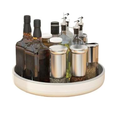Imagem de Porta Condimentos Giratório 360°, Organizador Multiuso para Cozinha - Bandeja para Temperos, Frutas, Maquiagem e Banheiro(M-25CM)