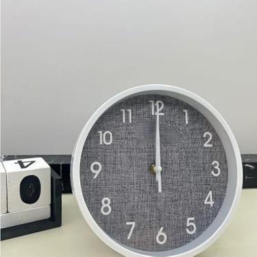 Imagem de Relógio de Parede Moderno Silencioso 20cm – Decoração para Escritório, Sala e Quarto com Design Minimalista(CF-075-branco)