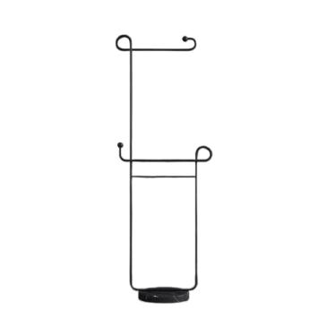 Imagem de porta-toalhas Toalheiro de chão para banheiro, cabide para roupas quarto, casa, interior, simples, rack para casaco, sala estar, varanda, canto(Preto)