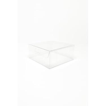 Imagem de 50 Caixas acetato transparente cristal 8x8x3cm Para 4 Docinhos